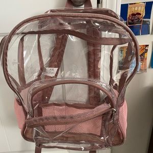 Pink clear backpack